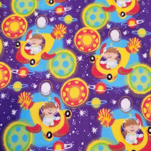 Cotton Fabric Child in Spaceship Space Planets Stars 1 Yd x 44” Hancock Fabrics - Picture 9 of 10